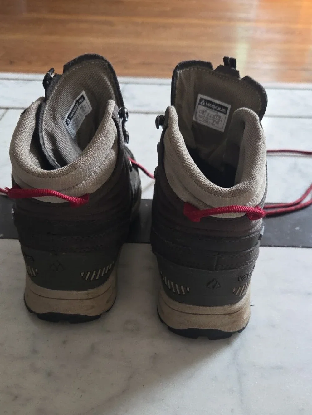 Vasque Kids Brown Hiking Boots with Red Laces